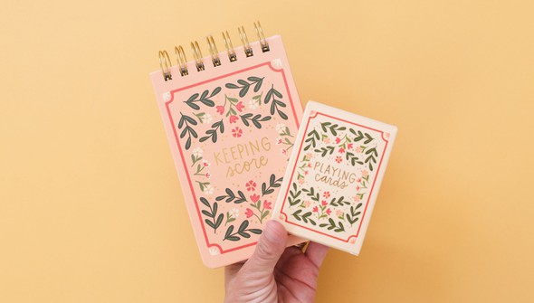 Floral Game Night Set of Playing Cards & Scorekeeping Notebook gallery