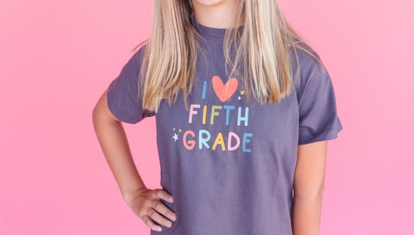 I Love Fifth Grade - Youth Pippi Tee - Dark Gray gallery