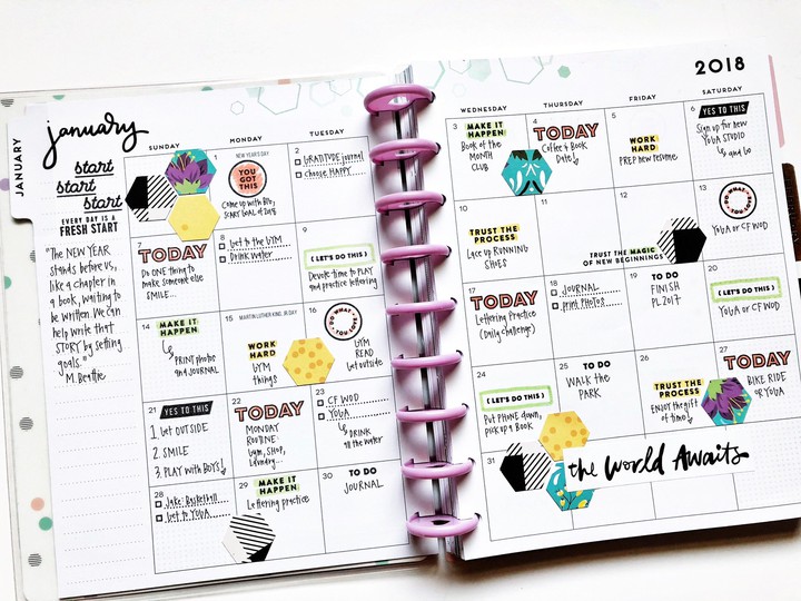 Goal Setting January Planner Layout