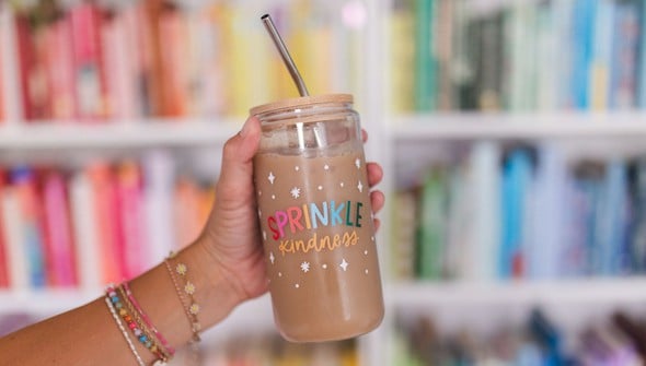 Sprinkle Kindness Glass Can gallery
