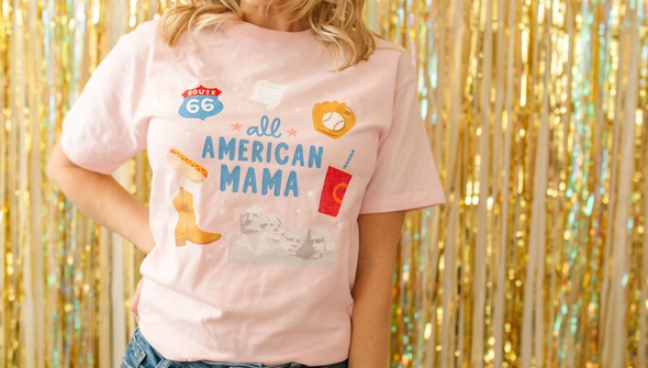 All American Mama Pippi Tee - Blush gallery