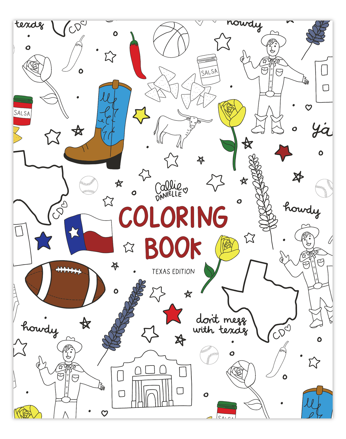 T16335 texas coloring book mockup cover