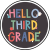 Hello Third Grade - Callie Tee - Dark Gray