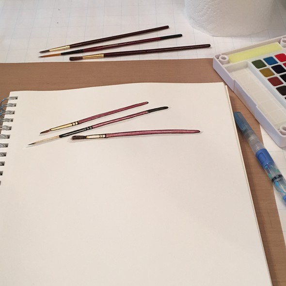 Week 3 - at home sketching #2- paint brushes by mcadesigns gallery