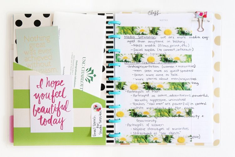 Cute college stationery using happy planner for taking notes original