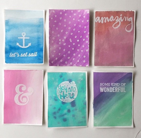 Watercolor Project Life Cards