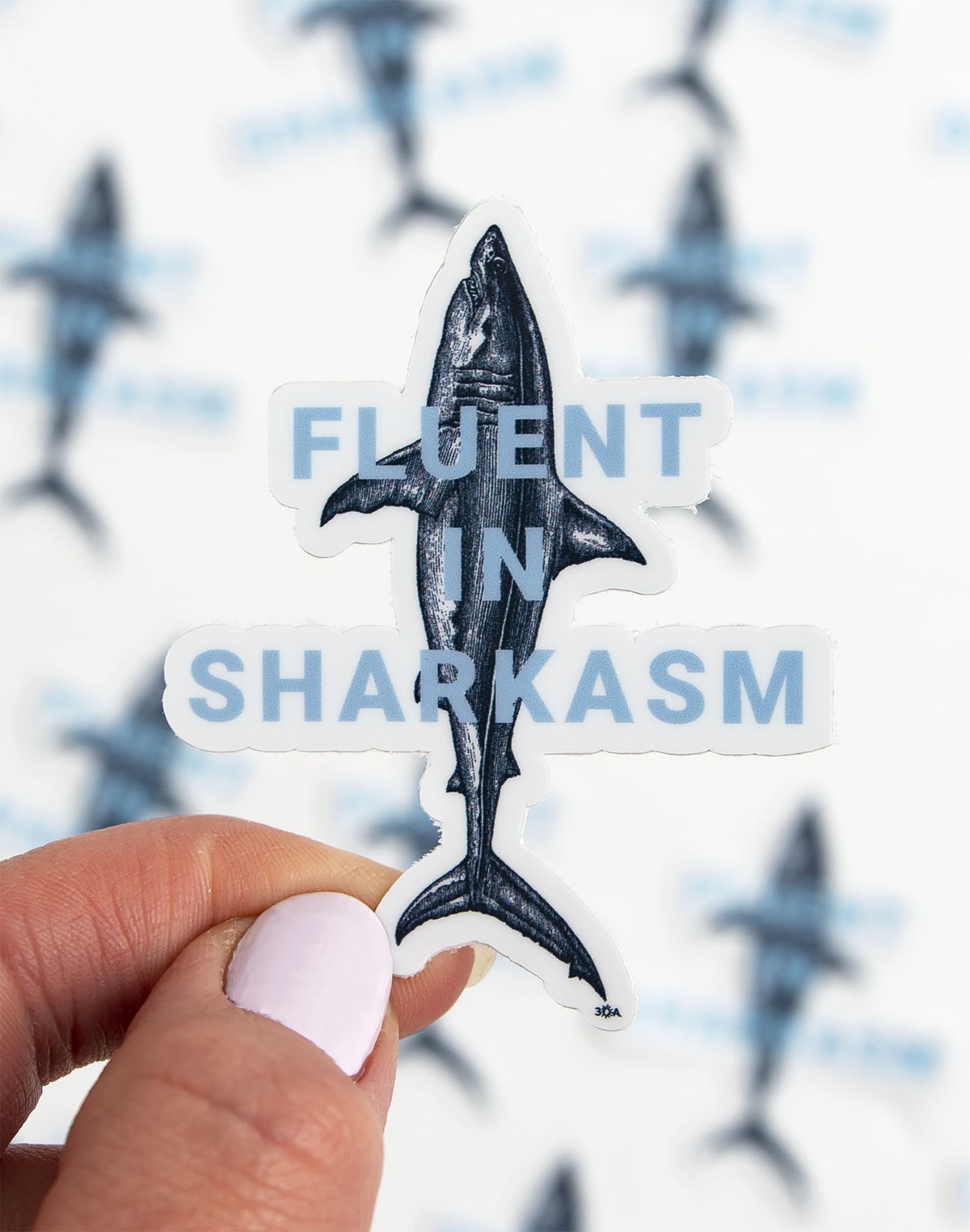Fluent In Sharkasm Decal Sticker item