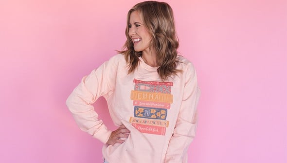 Book Stack Sweatshirt - Peach gallery