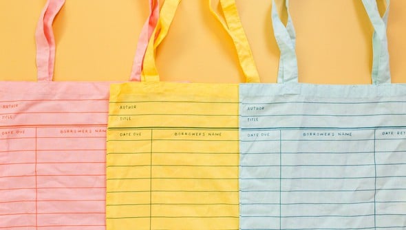 Pink Library Card Lightweight Foldable Tote Bag gallery