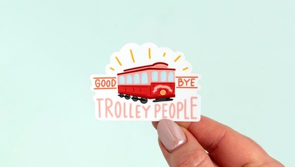 Goodbye Trolley People Decal Sticker gallery