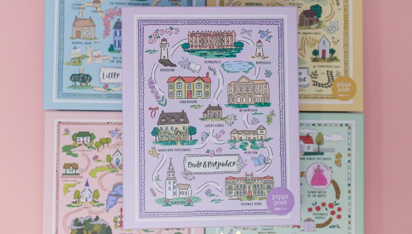 Pride & Prejudice Map - 500 Piece Jigsaw Puzzle gallery