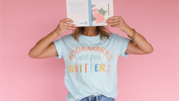 Bookmarks Are For Quitters - Pippi Tee - Sea Salt gallery