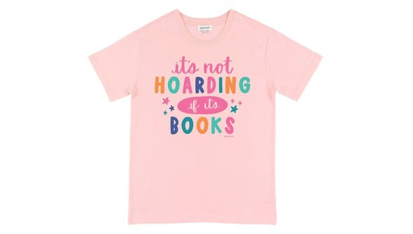 It's Not Hoarding If It's Books Pippi Tee - Blush gallery