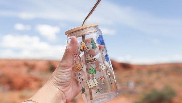 Camping Icons Glass Can gallery