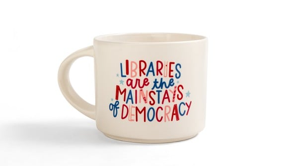 Libraries Are The Mainstays Of Democracy Large Ceramic Mug gallery