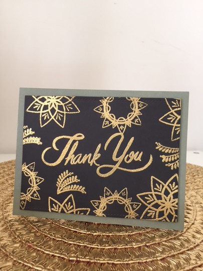 Gold Embossed Thank You Card