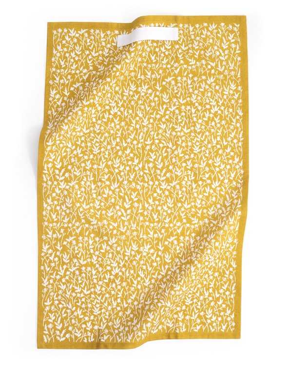 Mustard Tiny Floral Kitchen Towel