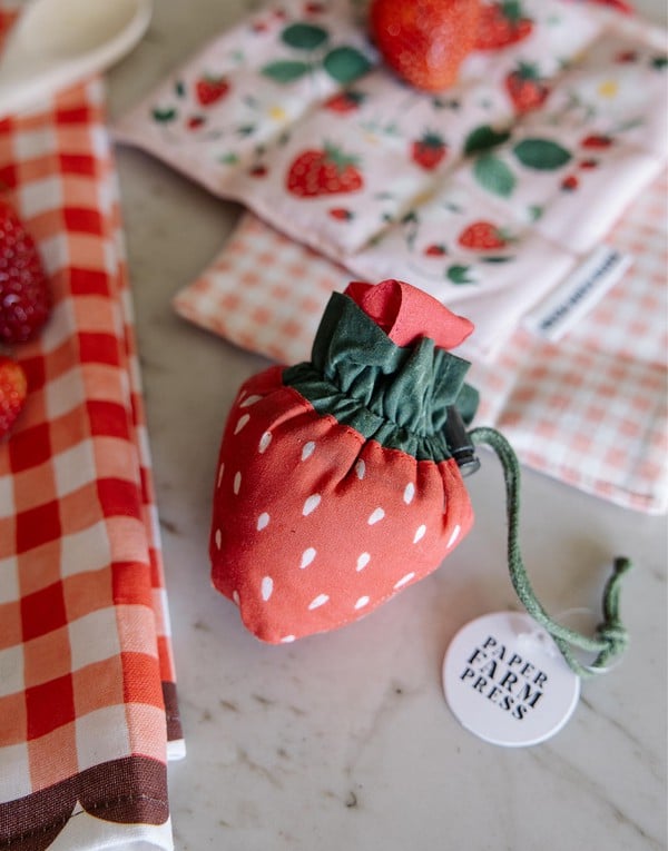 Strawberry Foldable Market Tote Bag, 4 of 5