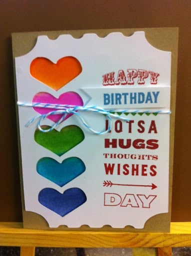 rainbow heart birthday card