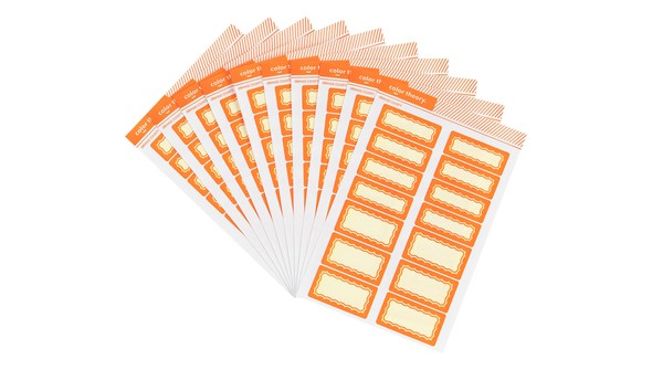 Color Theory Bulk Label Stickers - Orange County Scalloped Border gallery