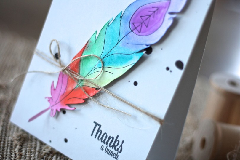 watercolor feather card