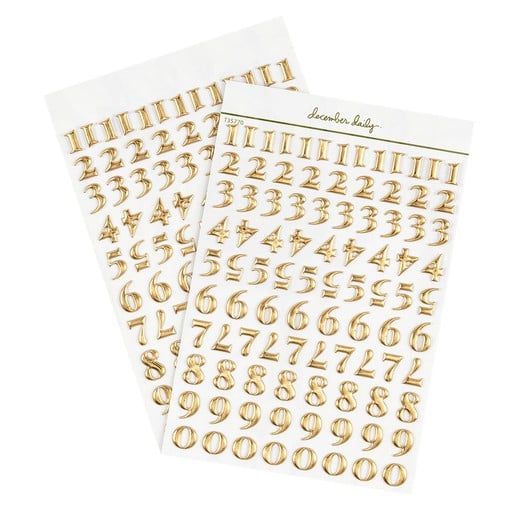 Picture of Gold Foil 4x6 Number Puffy Sticker Sheets