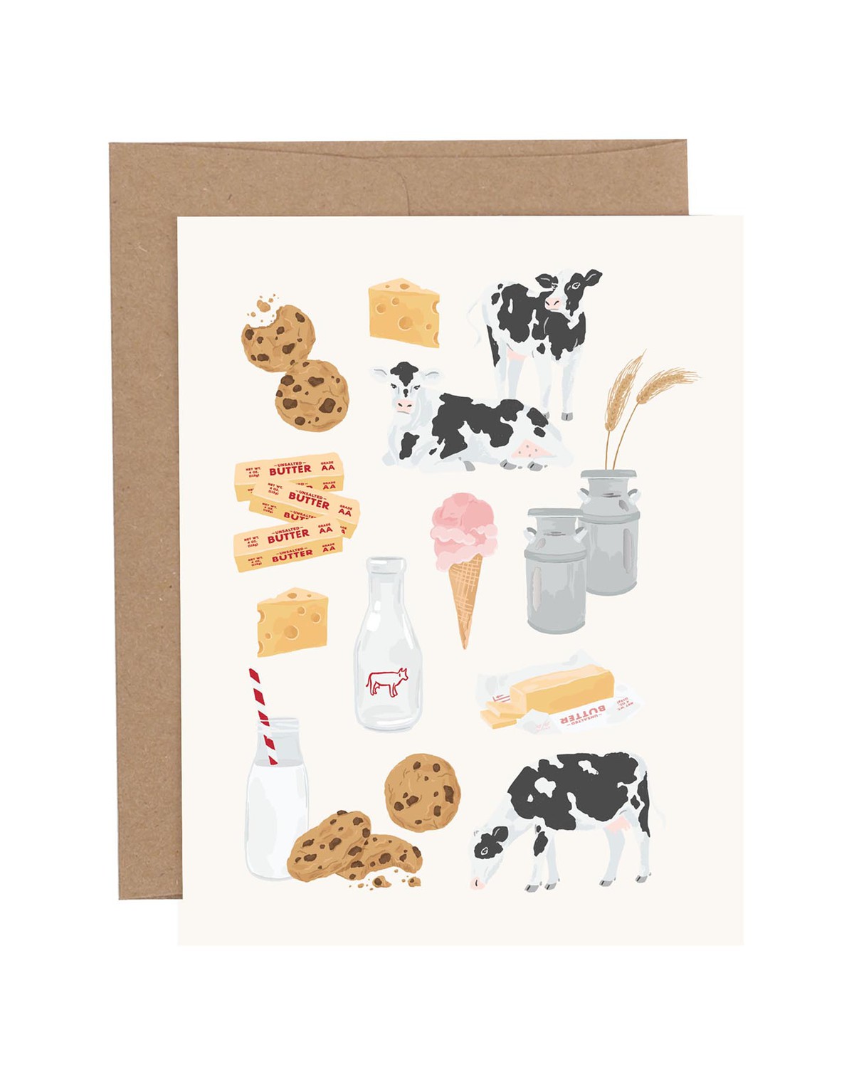 Dairy Cows Blank Greeting Card item