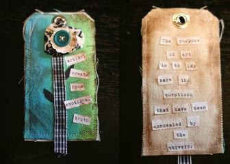 Fabric tag quote book 