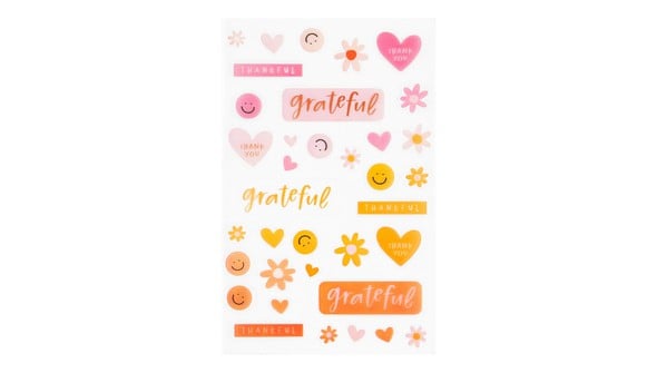 Grateful Clear Stickers by Pippi Post gallery