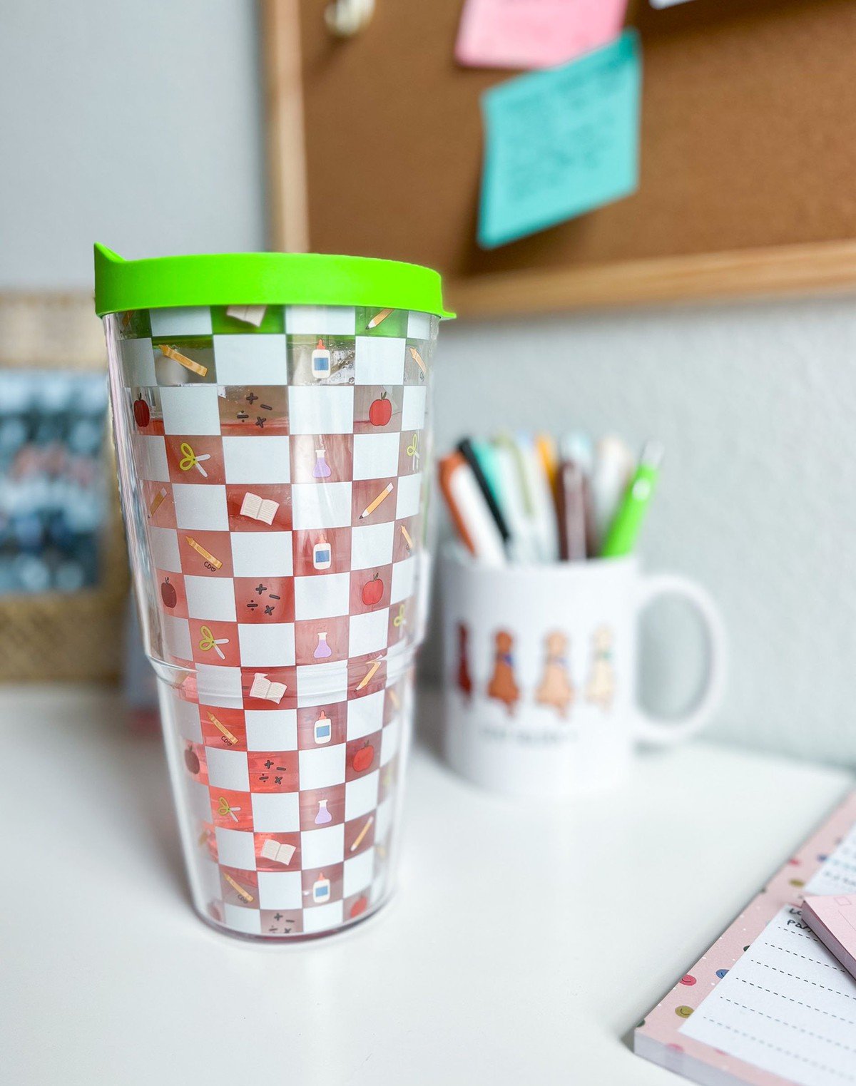 Checkered School Pattern Clear Tervis Tumbler item
