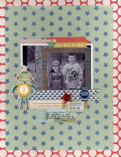 Boys will be boys crate paper boys rule nicole martel american crafts layout (495x640)