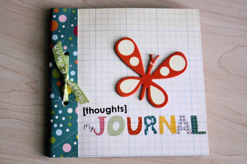 Thoughts Journal *Cosmo Cricket Girl Friday with SC stamps