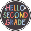 Hello Second Grade - Callie Tee - Dark Gray
