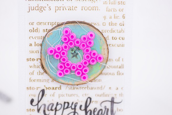 Cards with wooden circles and perler beads by mojosanti gallery