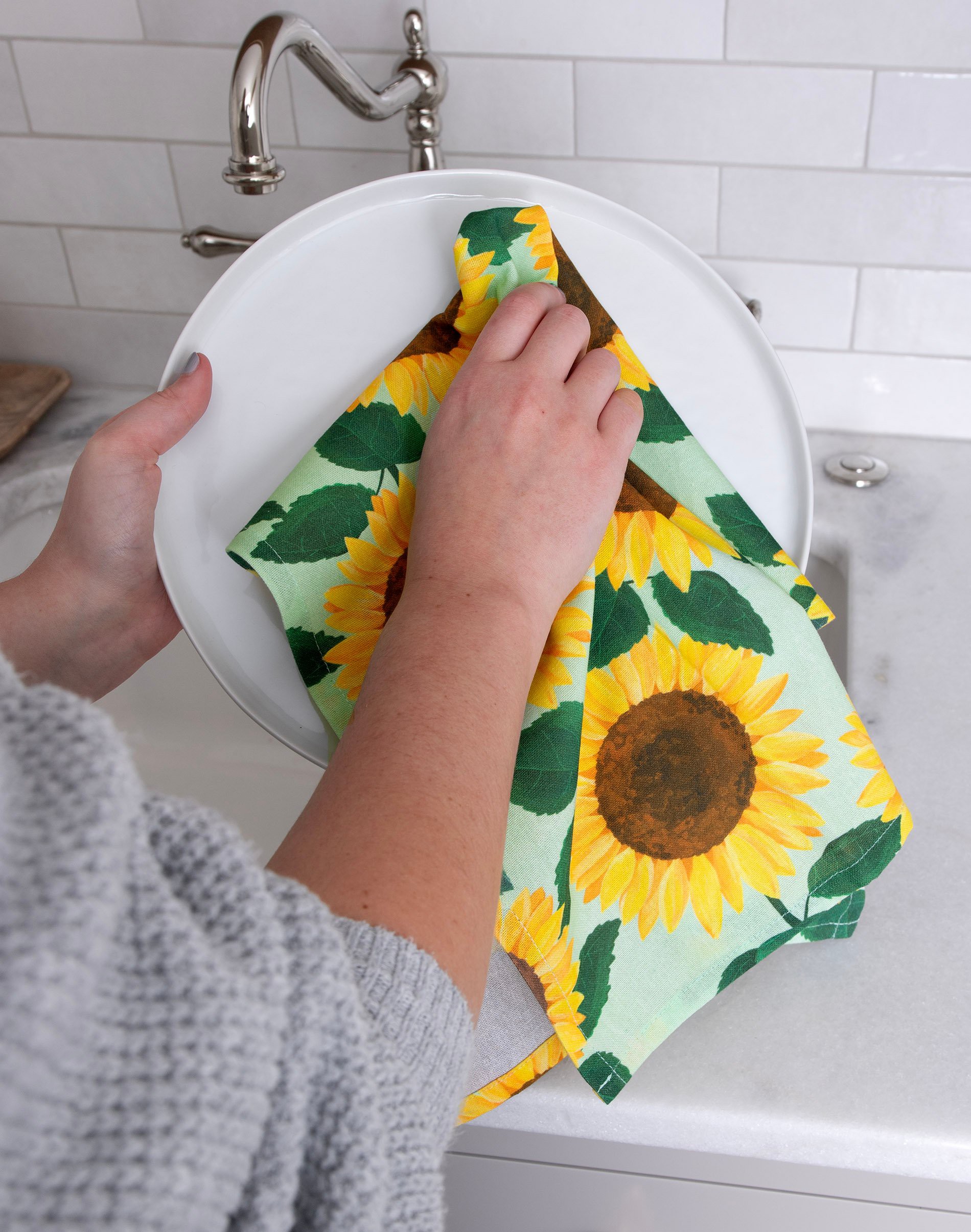 Personalized Country Sunflower Mason Jar Kitchen Towel Dish Cloth Pot  Holder Set