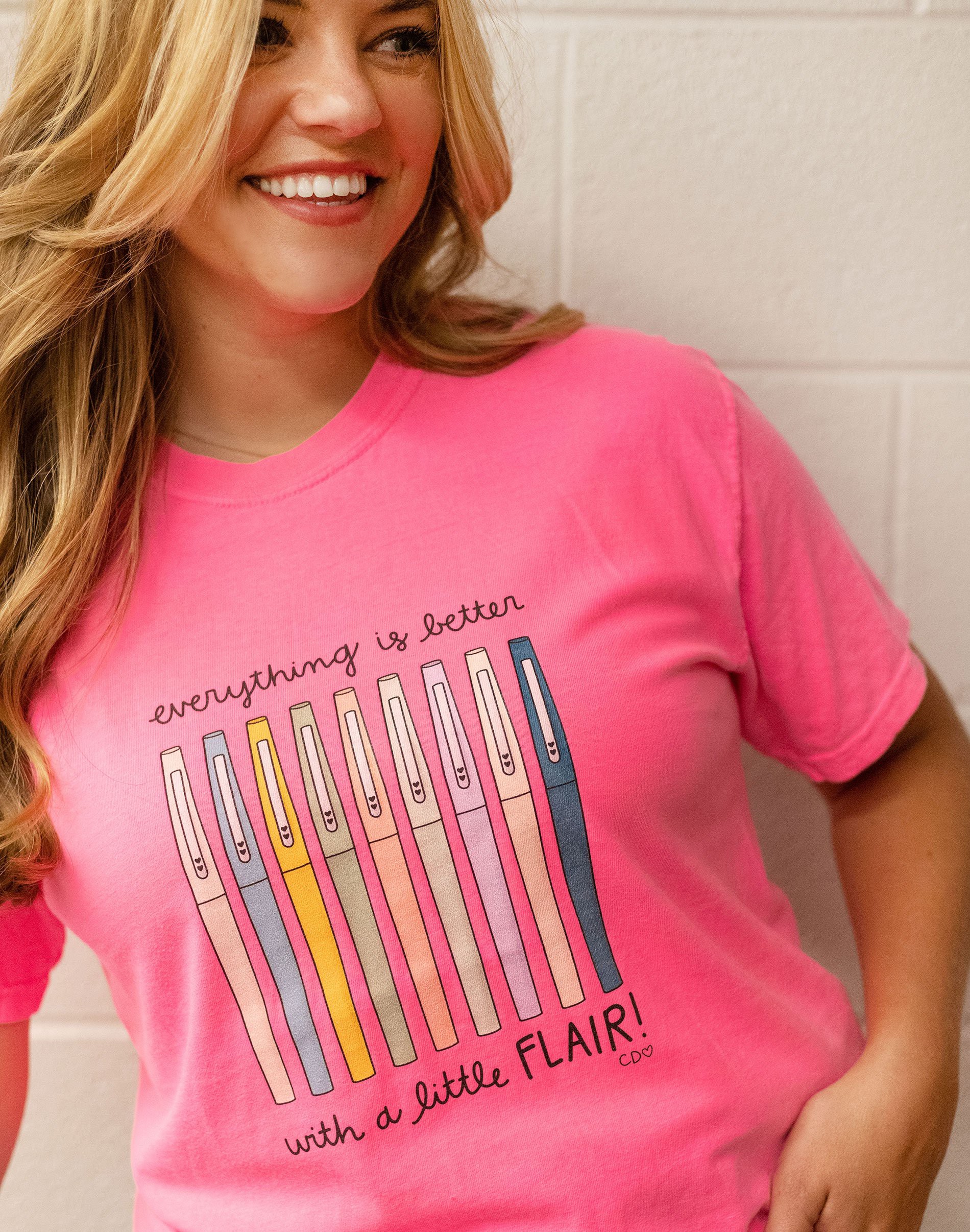 Womens Teaching with flair tshirt flair Pen, Teacher Gift T-Shirt