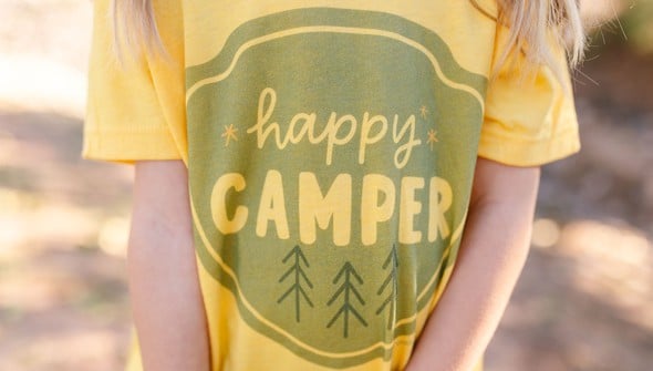 Happy Camper Tee - Toddler/Youth - Heather Yellow Gold gallery