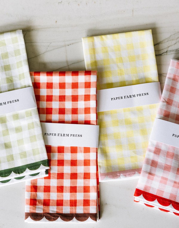 Yellow Gingham Scalloped Tea Towel, 8 of 11