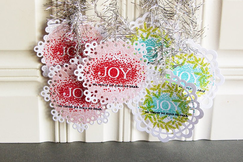 Joy explosion holiday tags