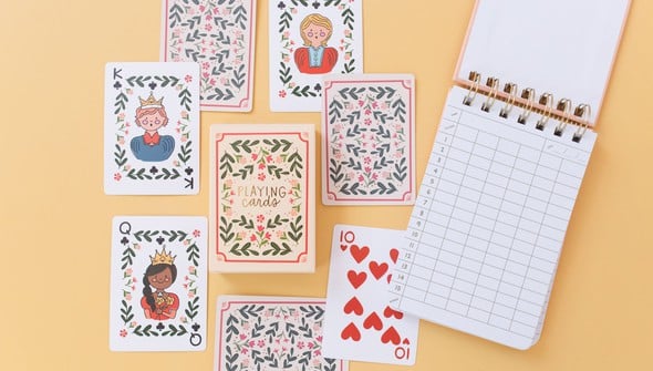 Floral Game Night Set of Playing Cards & Scorekeeping Notebook gallery