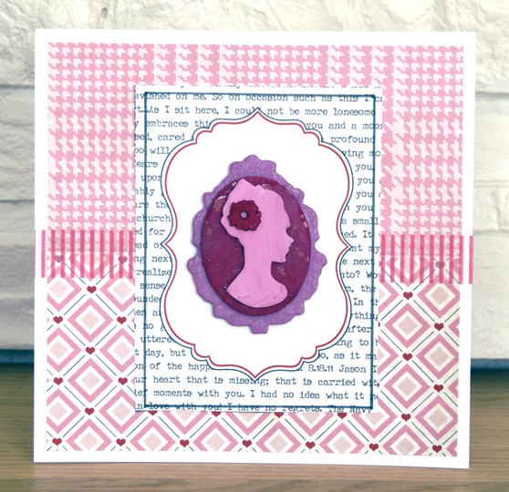 A card in pink
