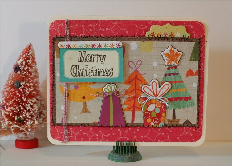 Merry Christmas card - Crate paper