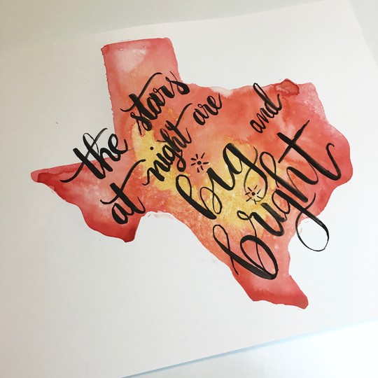 Texas Hand-lettered Quote