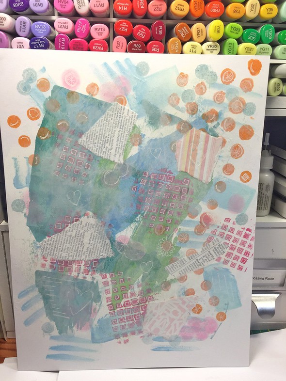 My first mixed media background in Mix It up Layer by Layer gallery