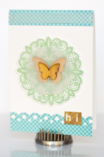 Vellum/Wood Butterfly Hi Card