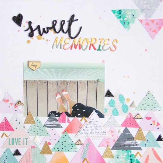 Sweetmemories scrapbooking layout scatteredconfetti pinkfreshstudio scrapbookwerkstatt 1 original