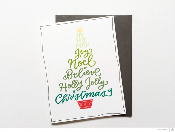 Holiday Scripted Christmas Tree Card by Lilinfang gallery