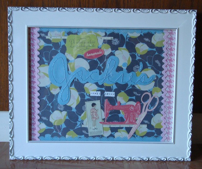 "jackie's craft space"- for my mom's wall!