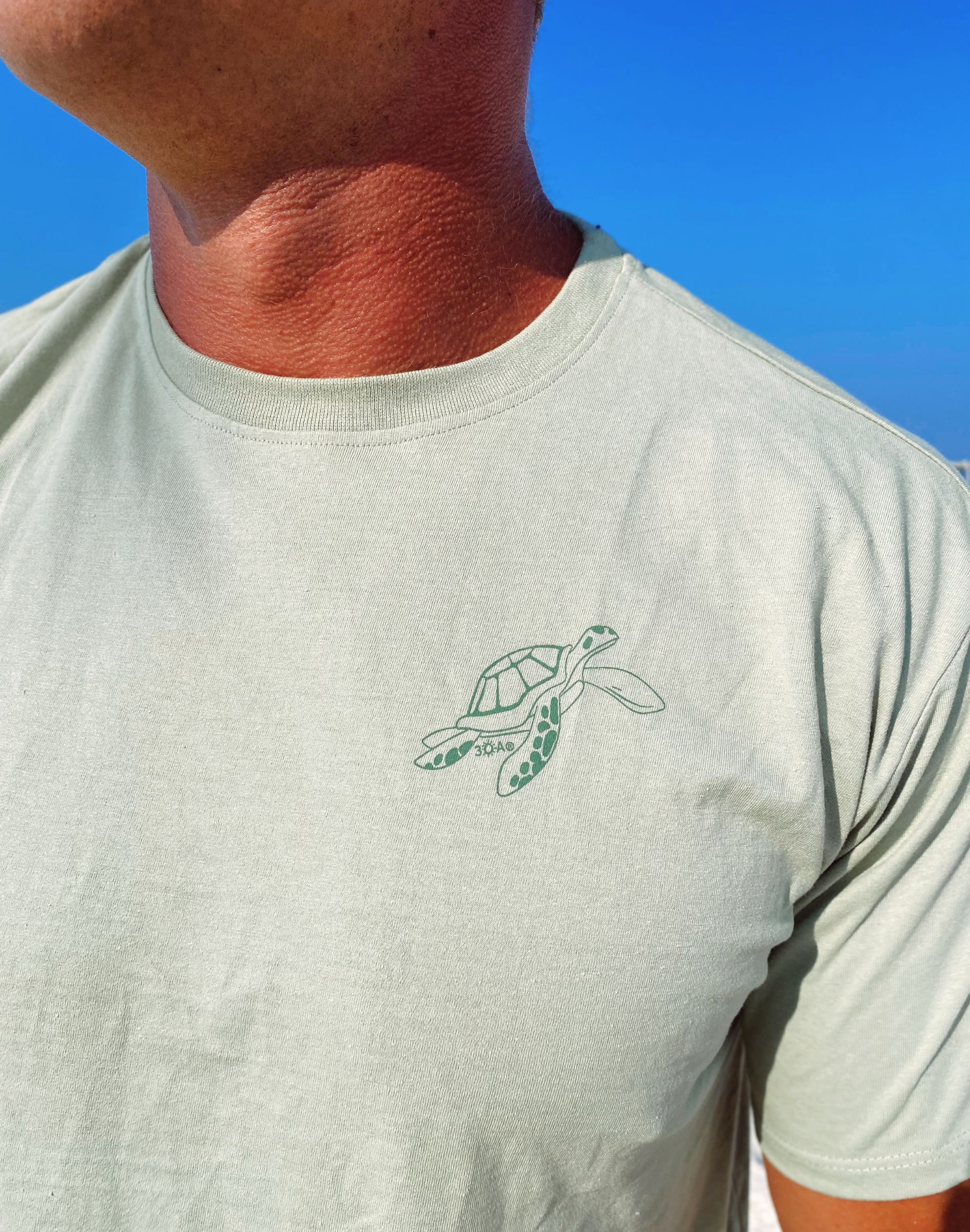 Save The Sea Turtles Men Short Sleeve Tee - Sage - 30A Gear