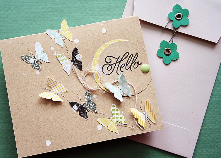 Hello butterfly card